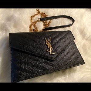 YSL Grain de Poudre Envelope Wallet on Chain